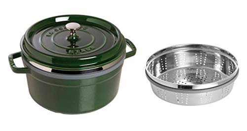 Staub 1133885 Round Casserole Pot with Basil Steamer 26 cm