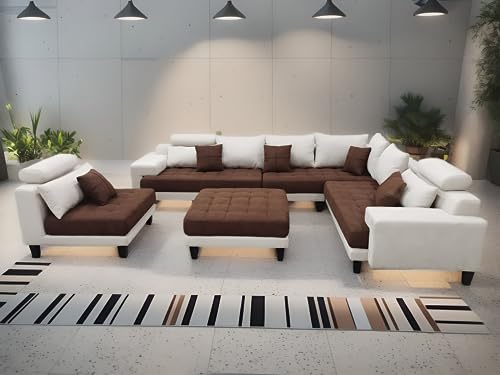 Stendmar Large 5-PieceL shape Living Room/Family Room Reversible Contemporary High Back Support Grey Microfiber Fabric Sectional Couch Sofa Set S150D20