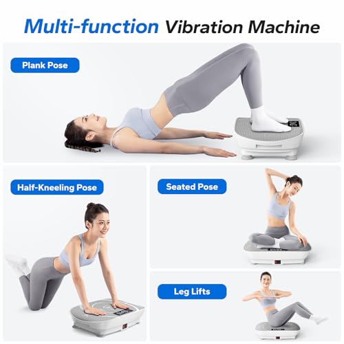 MERACH Vibration Plate Exercise Machine, Whole Body Workout Equipment for Women, Bluetooth and Silicone Pedal, Vibration Plate with Auto Mode, Vibrate Fitness Platform for Home