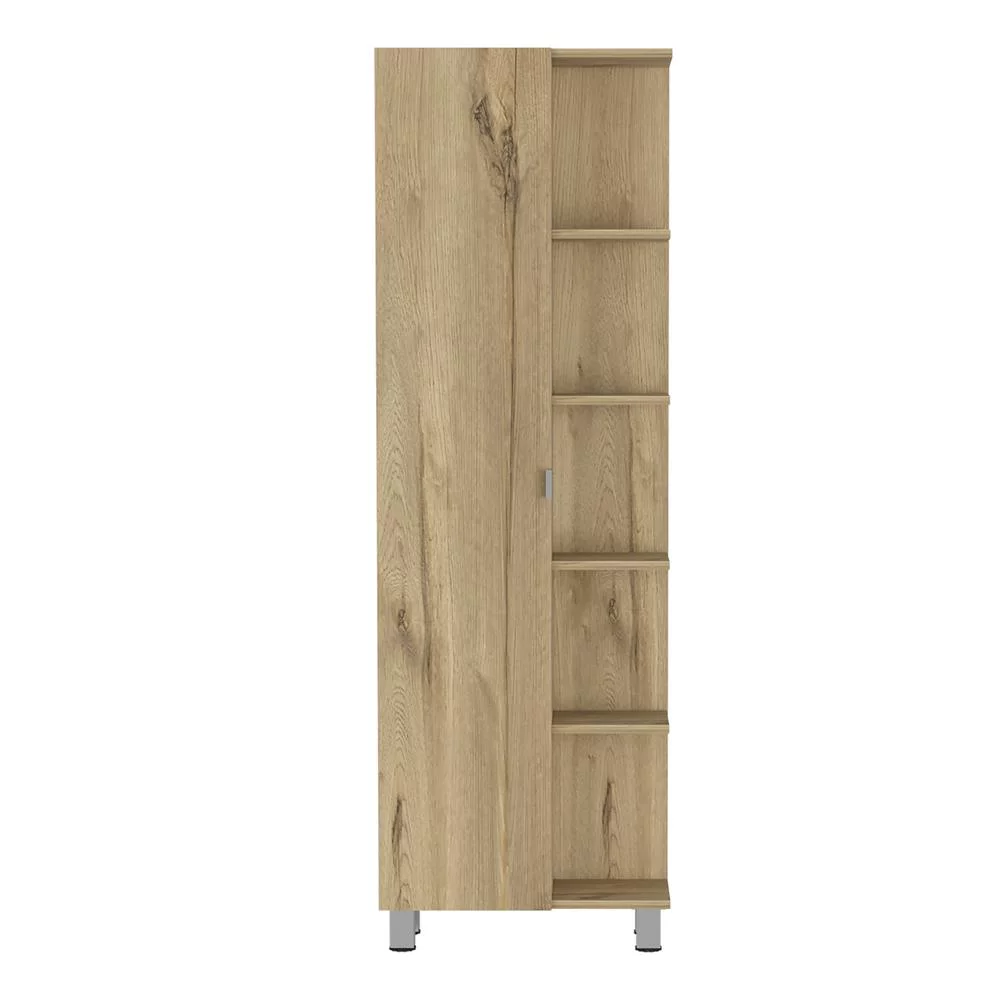 Depot E-Shop DE-MLD6583 Venus Linen Single Door Cabinet, Light Oak