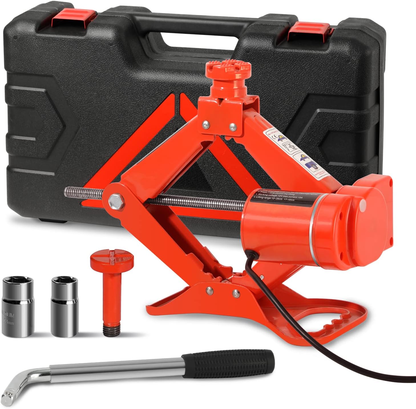 Electric Car Jack TYAYT 3 Ton 12V Car Scissor Jack for Car Sedan and SUV Portable Electric Jack for Tire Replacement