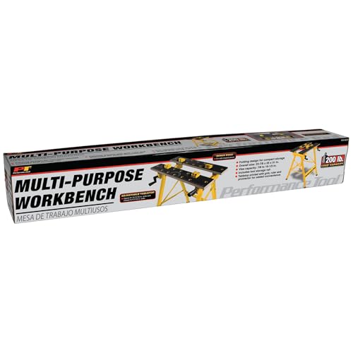 Performance Tool W54025 Portable Multipurpose Workbench and Vise (200 lbs Capacity) , Yellow