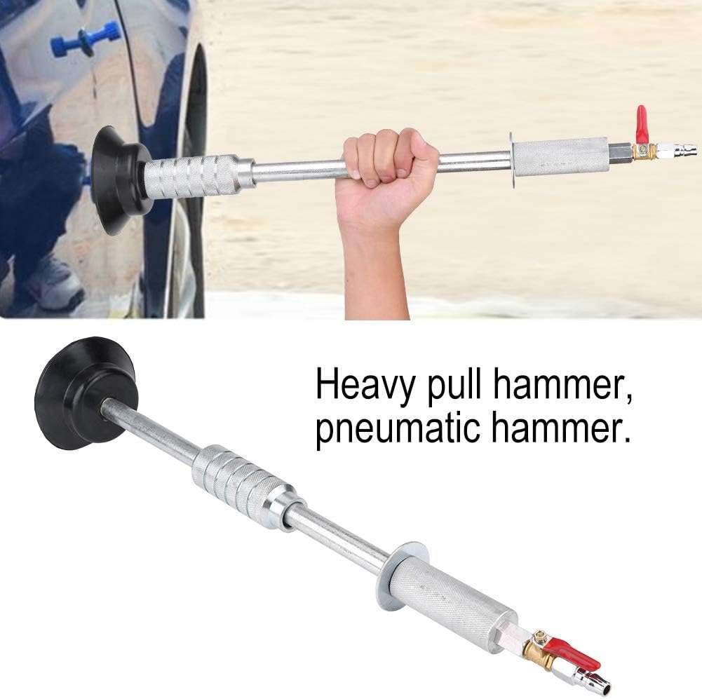 Qiilu Pull Hammer, Heavy Pneumatic Sag Repair Pull Hammer Car Body Dent Repair Suction Cup Slide Tool Body Tools Automotive