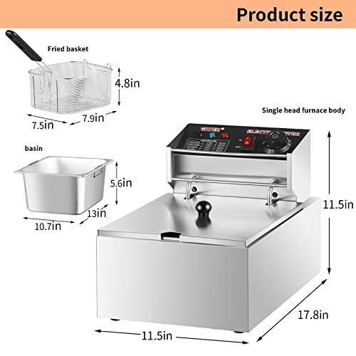 AGKTER Deep Fryer,Commercial Deep Fryer,Electric Deep Fryer with Bask