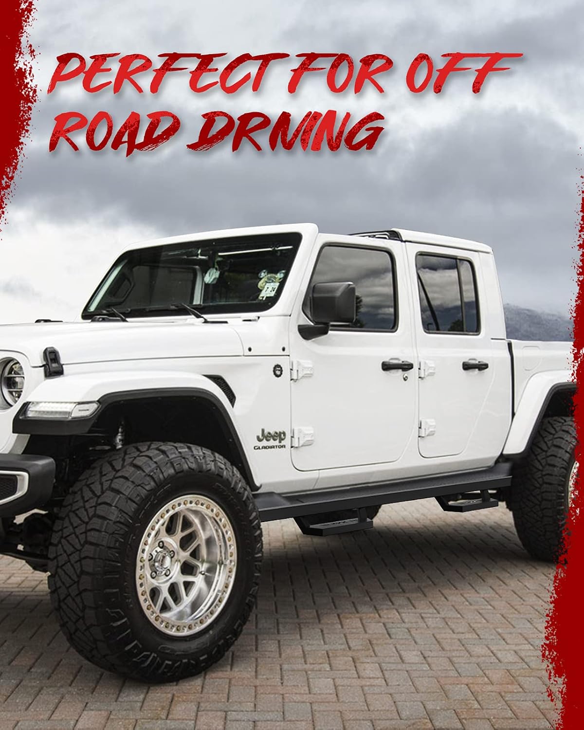 KYX Running Boards for 2019 2020 2021 2022 Gladiator JT 4 Doors, 5 inches Car Door Side Steps Nerf Bars Step Rails