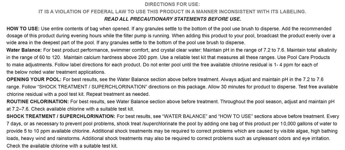1-1901 Calcium Hypochlorite Pool Shock, 1-Pound and Reliance Products 7 Gallon Rigid Water Container Bundle