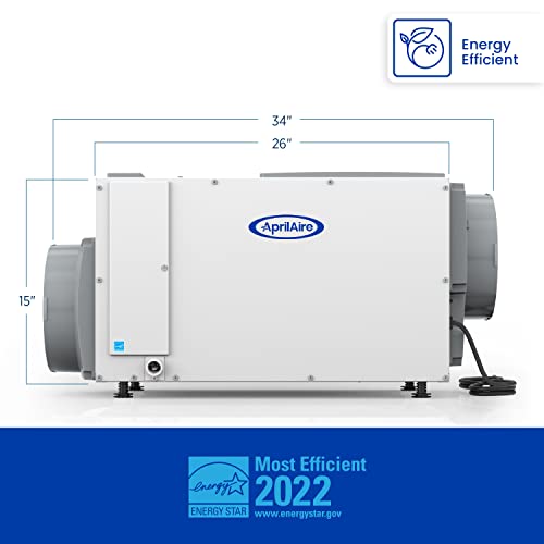 AprilAire E080 Pro 80-Pint Whole-House Dehumidifier, Energy Star Certified, Commercial-Grade Whole-Home Dehumidifier for Basement, Crawlspace, or Whole House up to 4,400 sq. ft.