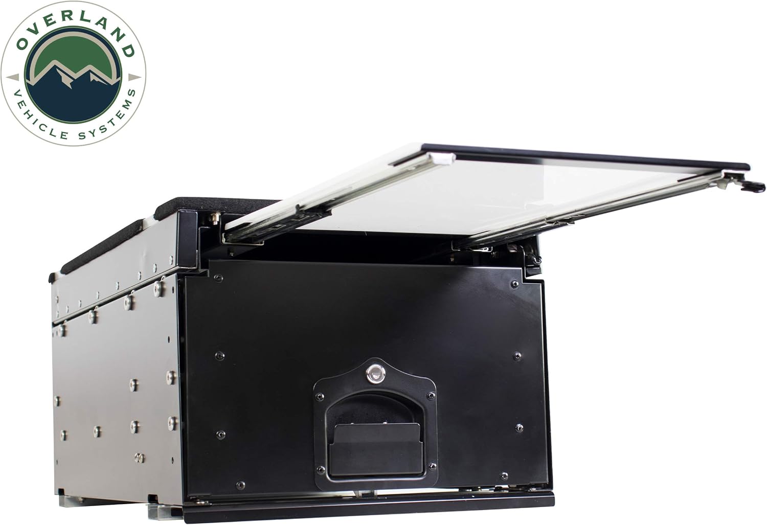 Overland Vehicle Systems Cargo Box With Slide Out Drawer & Working Station Size - Black Powder Coat Universal