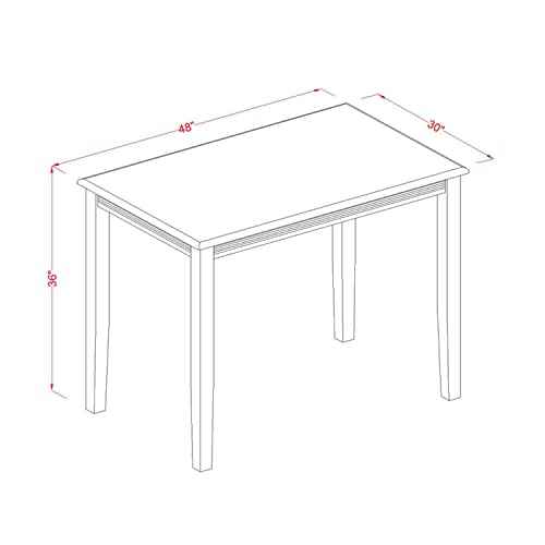 East West Furniture YACF3-OAK-C 3 Piece Counter Height Pub Set for Small Spaces Contains a Rectangle Kitchen Table and 2 Linen Fabric Dining Room Chairs, 30x48 Inch