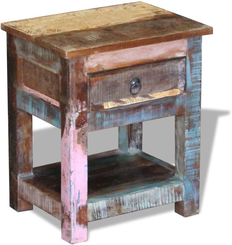 Side Table with 1 Drawer,Buffet Cabinet,Accent Cabinet,Sideboard,Freestanding Storage Cabinet,Coffee Table,End Table,for Bedroom,Living Room,Dining Room,Hallway,Solid Reclaimed Wood 17"x13"x20"