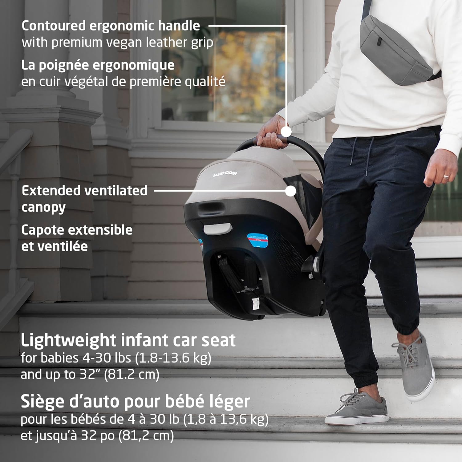Maxi-Cosi New Generation Zelia Luxe 5-in-1 Modular Travel System, Carriage Mode, Reversible Toddler Seat, Mico Infant Car Seat (included), Enhanced All-Terrain Wheels, Use from Birth – Essential Green