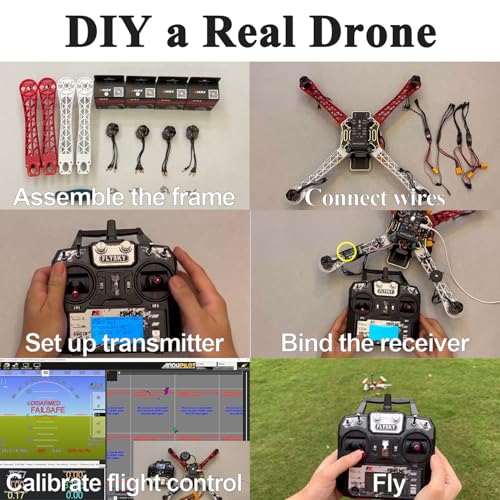HAWK’S WORK F450 Drone Kit to build, DIY Quadcopter Set, Frame + Pixhawk + GPS + Power Module + ESC + Brushless Motor + Prop + Battery + Accessory + Guild Book & Video