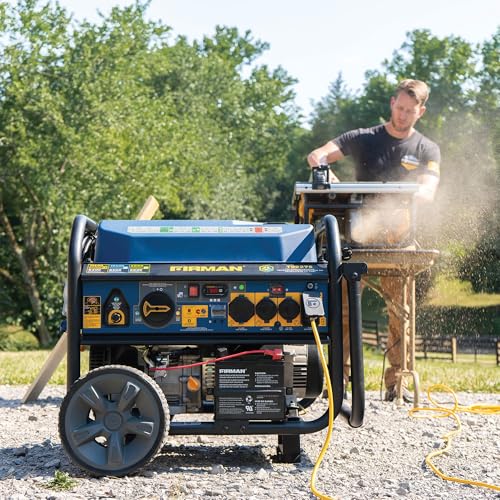 FIRMAN T09275 Tri Fuel Portable Generator, 11400W Electric Start, 120V/240V, CO Alert, 459cc Engine, 9-Gallon Tank, 11 Hrs Runtime, Wheel Kit, Ideal for Home Backup, RV, Camping & Emergency Power
