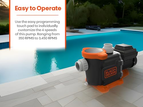 BLACK+DECKER Variable Speed Pool Pump Inground with Filter Basket