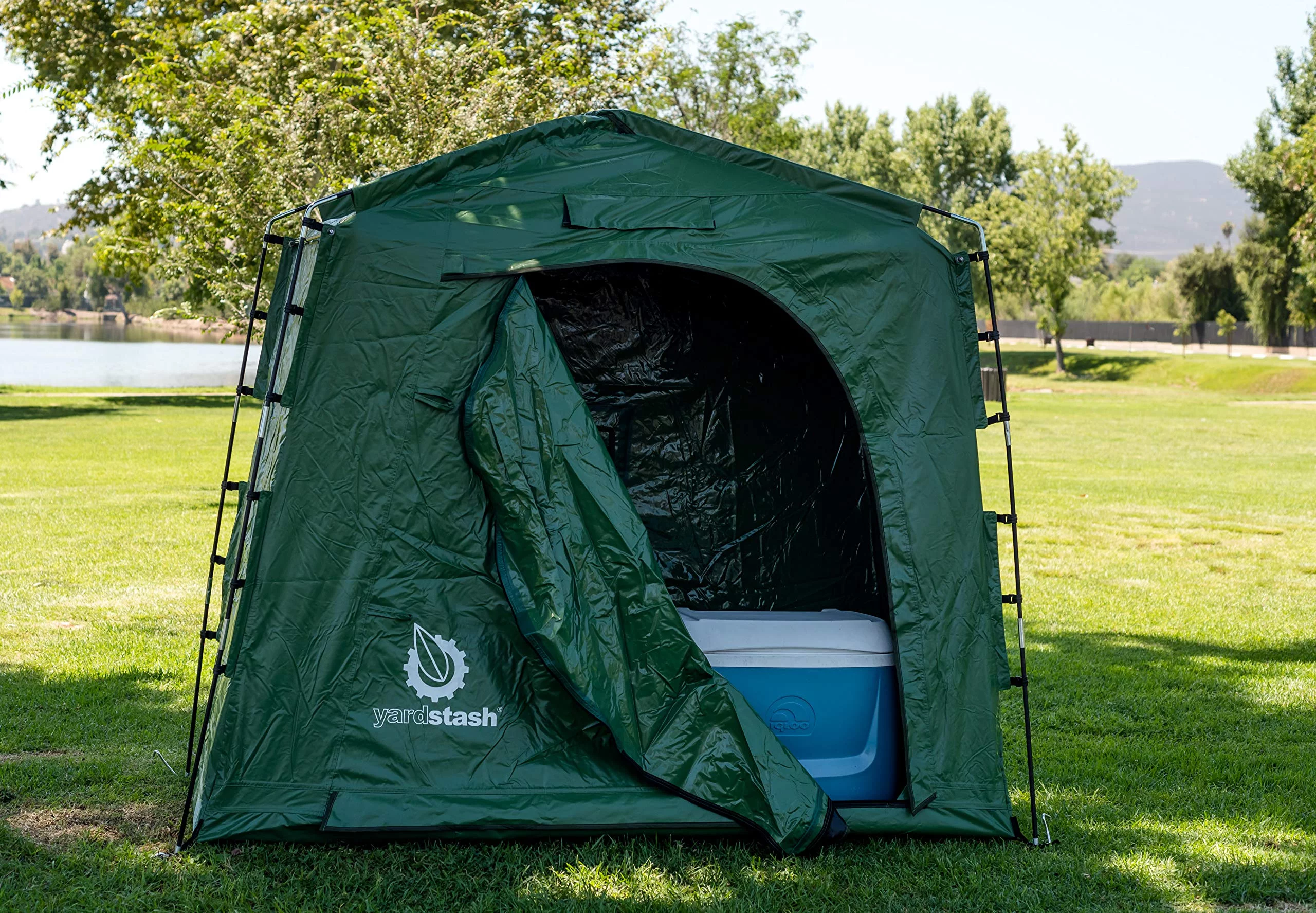 The YardStash IV: Heavy Duty, Space Saving Outdoor Storage Shed Tent - 74" Wide x 32" Deep x 68" High