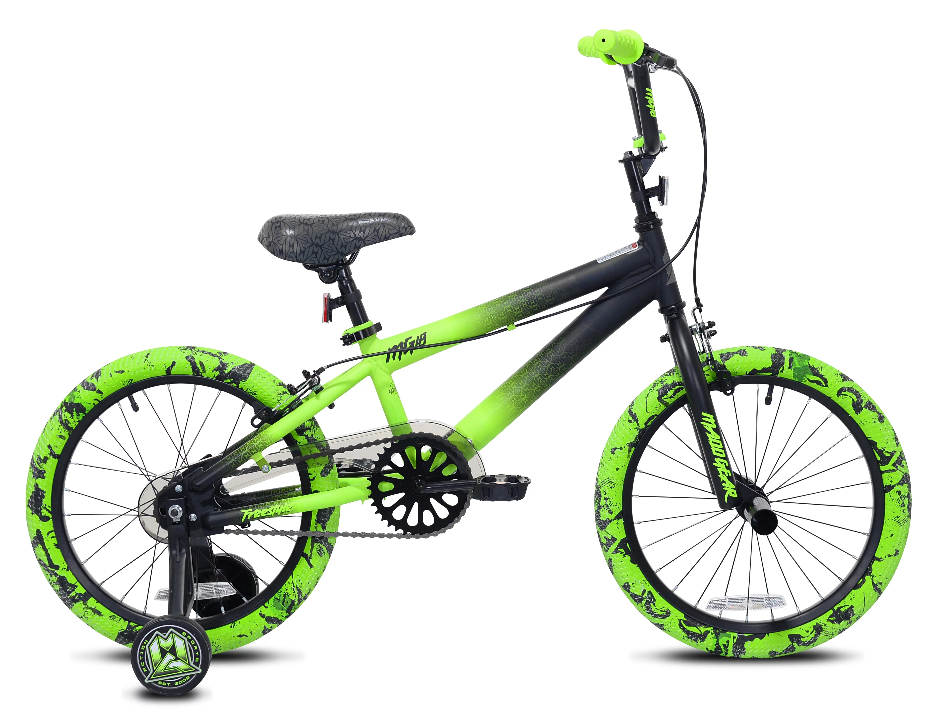Kent Bicycles 18" Madd Gear MG18 BMX Boy's Child Bike, Black and Green