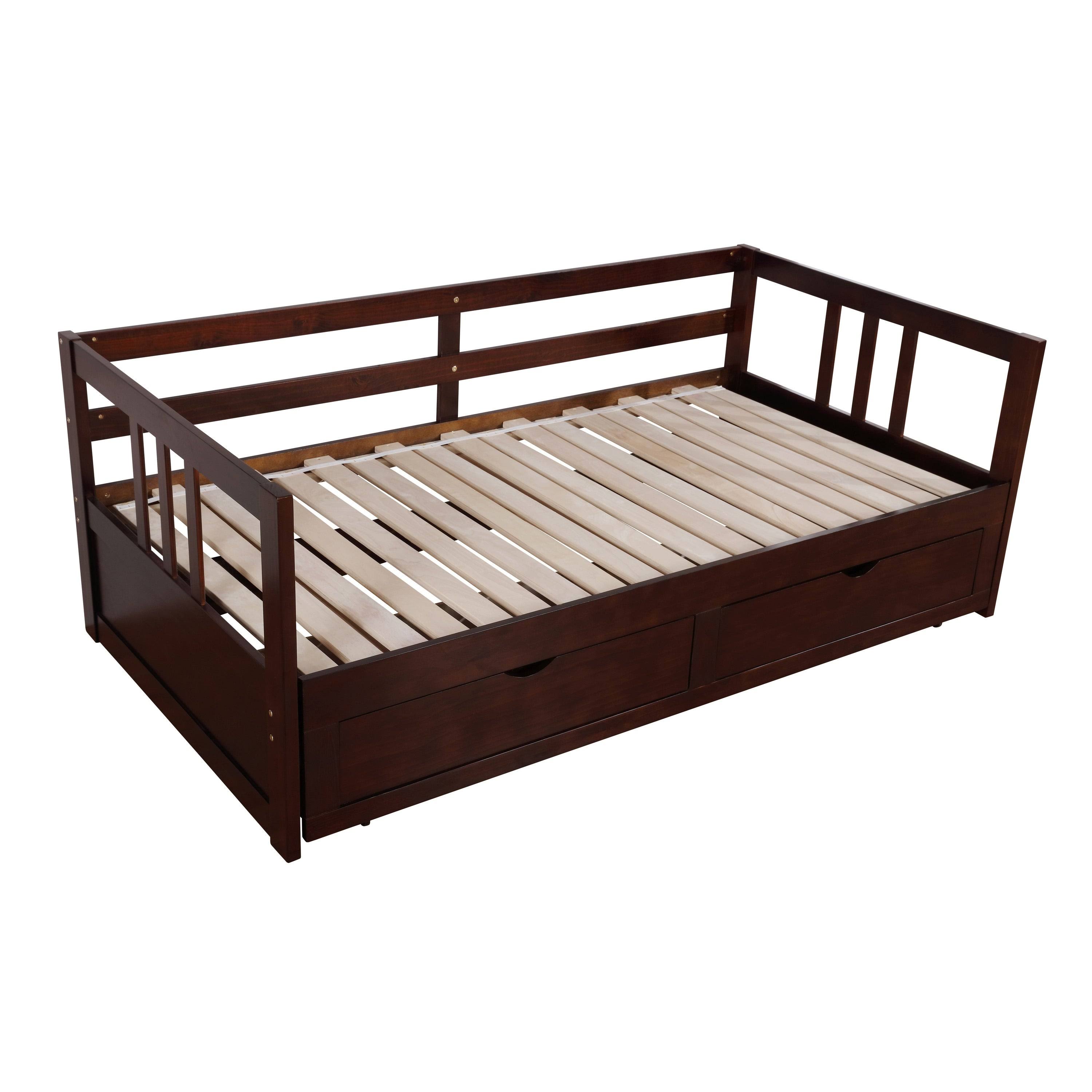 Furniture of America Abrielle Twin/King Expandable Storage Daybed - Brown