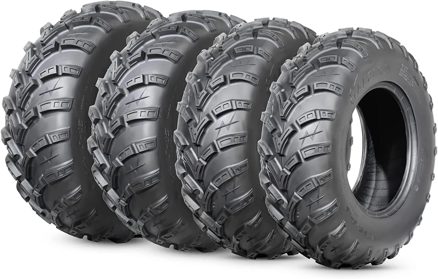 6PR ATV/UTV Tires 25x8-12 Front & 25x10-12 Rear All Terrain 15mm Tread Depth 25x8x12 25x10x12 Trail Sand Off-Road Tires Set of 4
