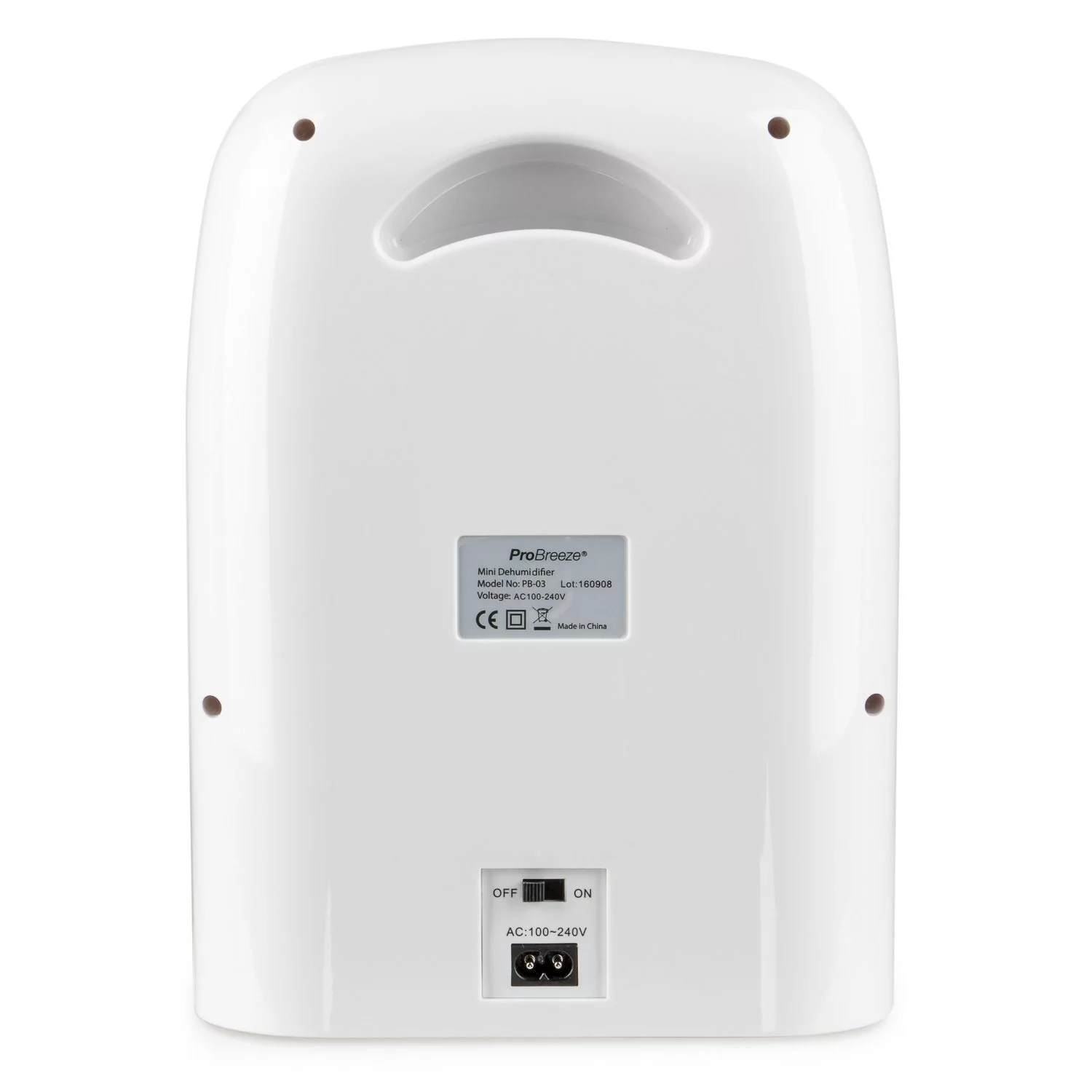Pro Breeze PB-03-US Electric Mini Dehumidifier, 2200 Cubic Feet, Compact and Portable for Damp Air, Mold, Moisture in Home, Kitchen, Bedroom, Basement, Caravan, Office, Garage