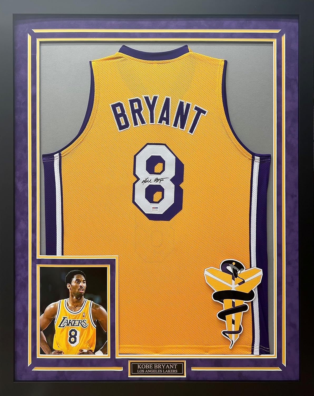 Kobe Bryant Autographed Hand Signed Custom Framed Los Angeles Lakers Jersey - PSA COA