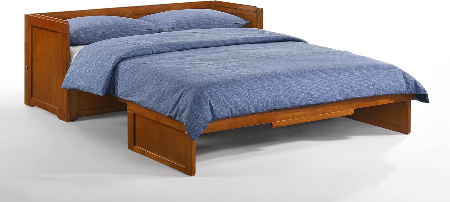 Night & Day Murphy Cube Cabinet Chest Bed with Mattress, (Queen, Hickory)