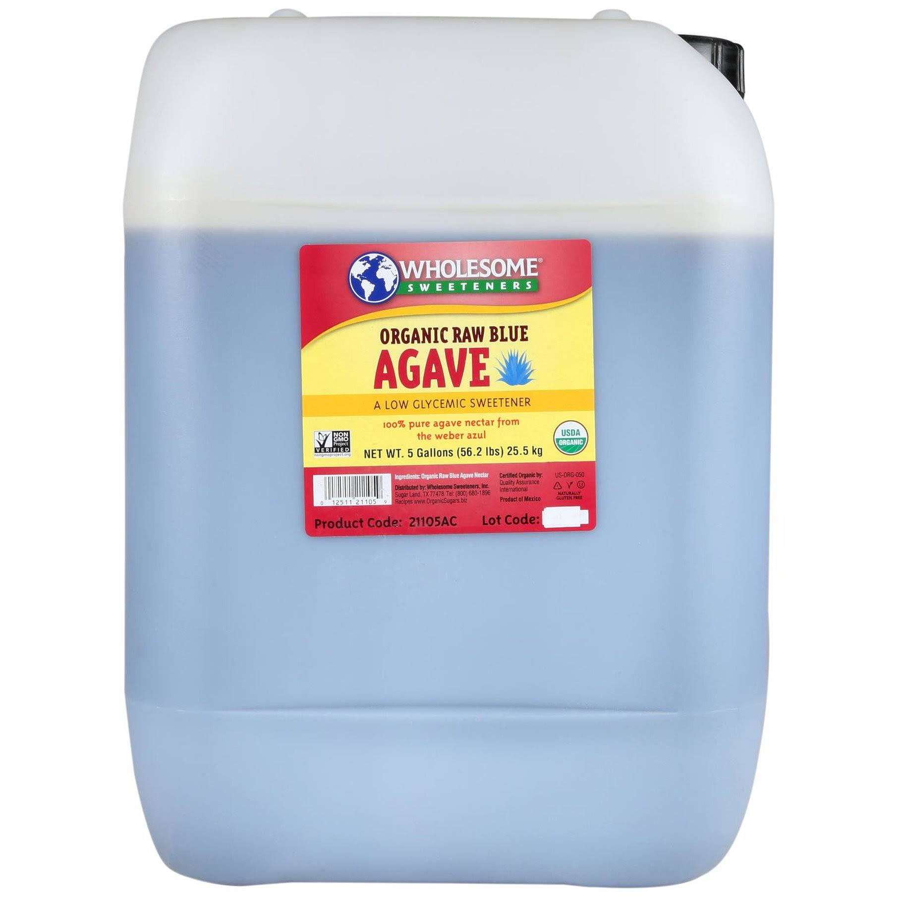 Wholesome Sweeteners Raw Blue Agave 5 Gal