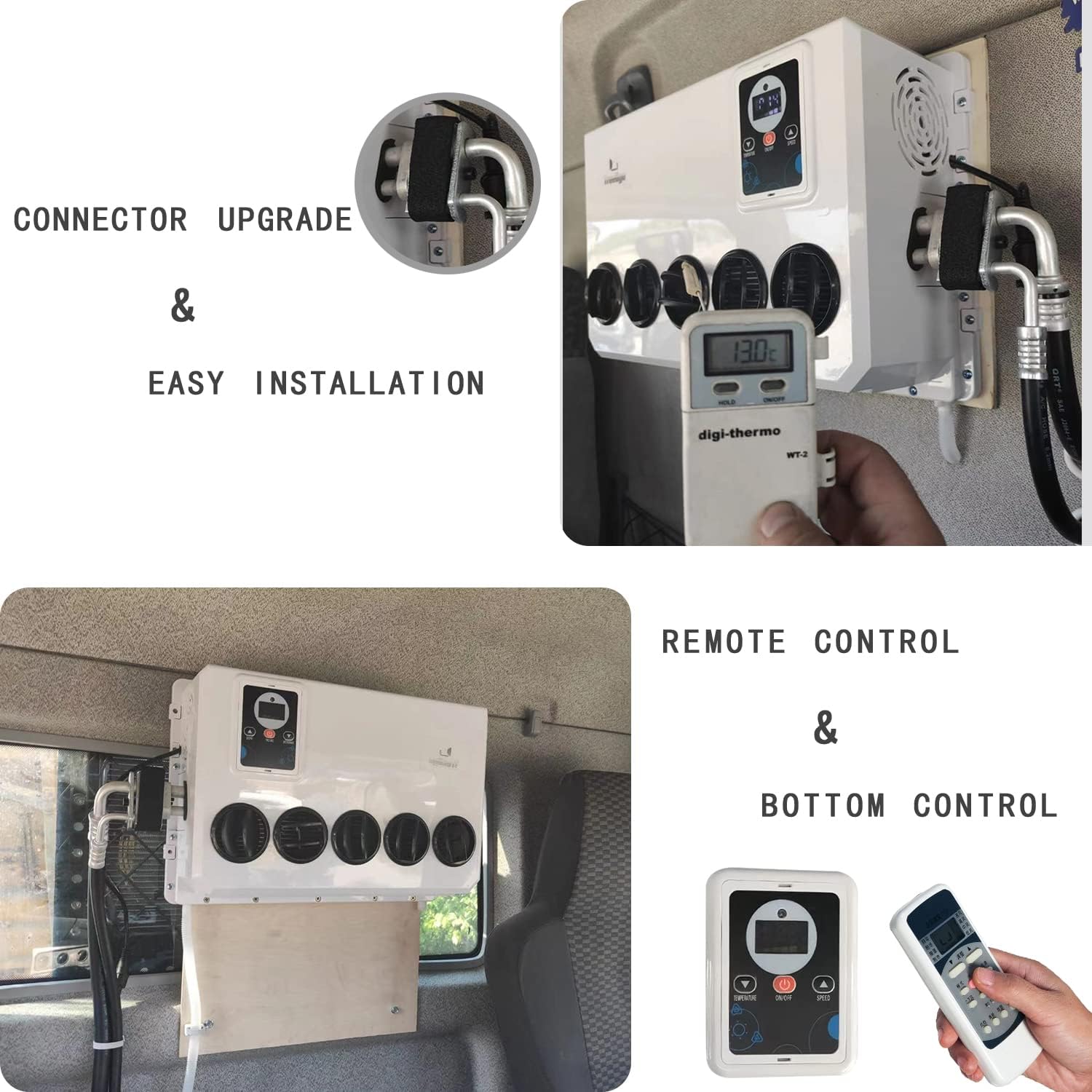 DC 12 Volt RV Truck Air Conditioner ac unit, Intelligent inverter parking air conditioner 12V (white)