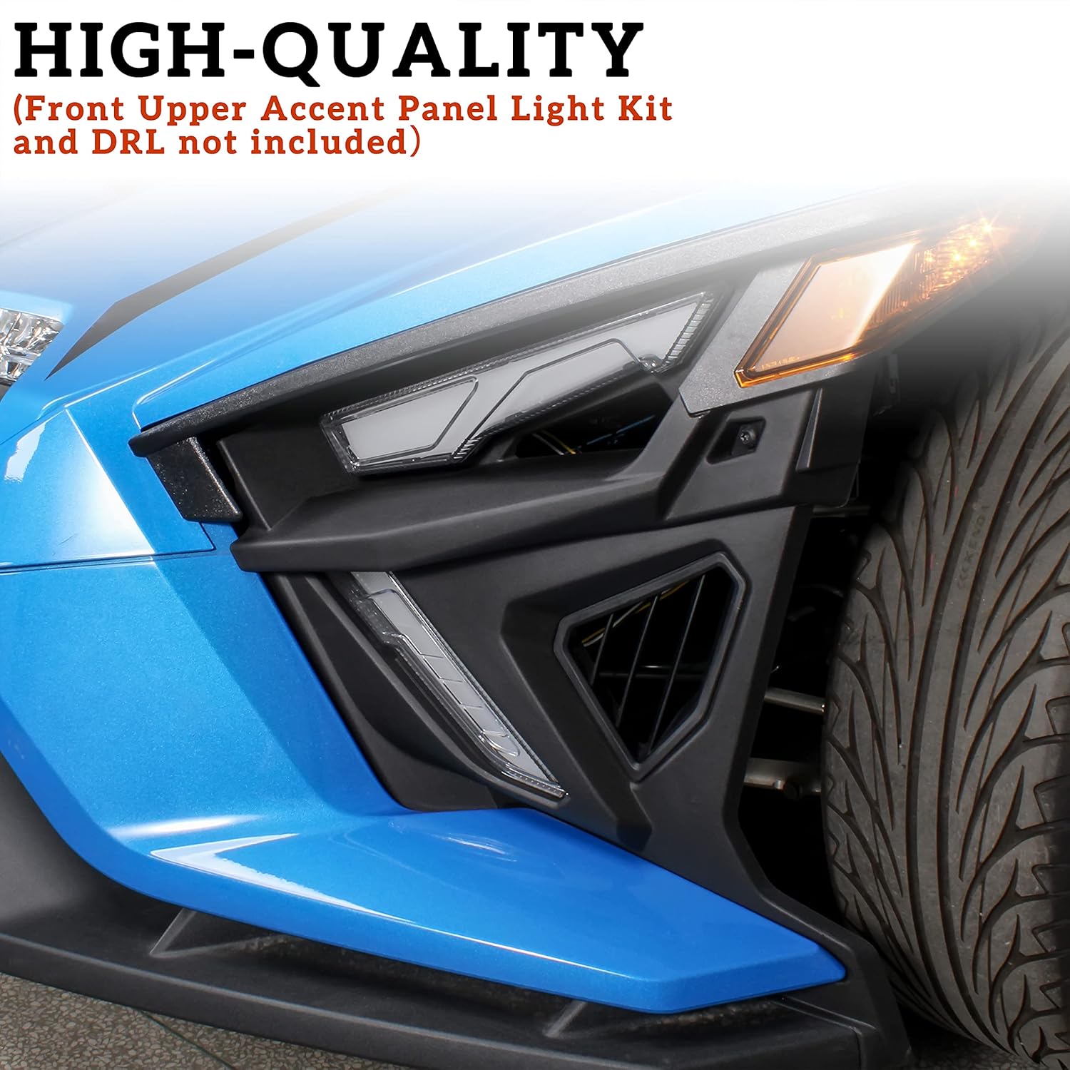 LDETXY Front Lower Accent Panel Kit for Slingshot All Models, Painted Lower Daytime Running Lights Trim Panel Upgrade Kit for Polaris Slingshot S SL SLR R LE 2014-2022 Modified Accessories (2PCS)