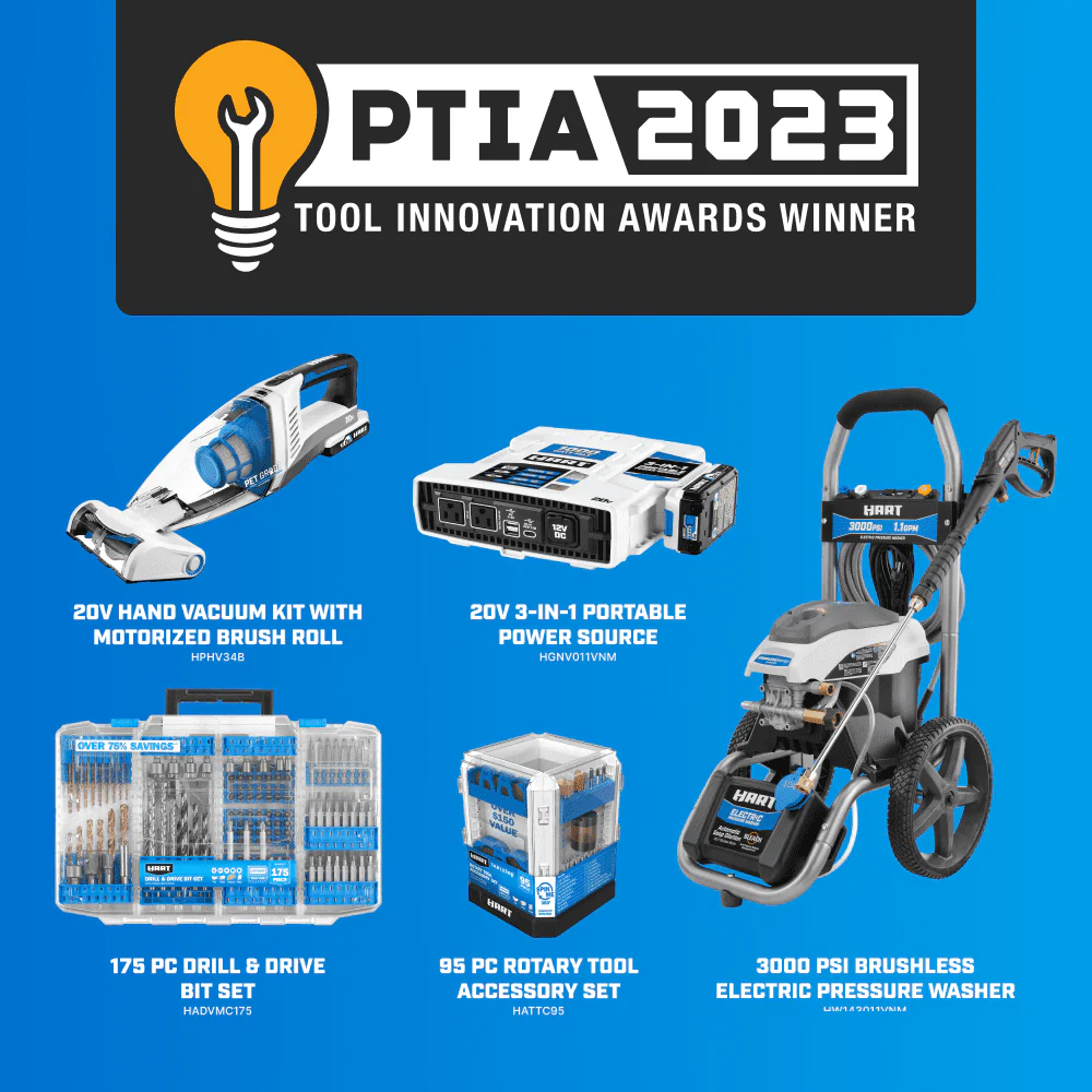 HART 3000PSI 1.1 GPM Cold Water Electric Pressure Washer, Brushless Motor