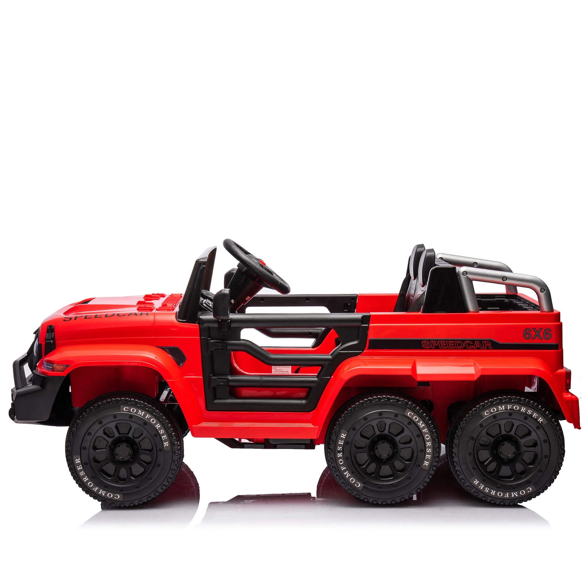 24V 4WD Ride on Car Truck w/Remote Control, Ride on Car for Kids Battery Powered, with Storage Function, Music and Lights, Five-Point Safety Belt, Rocking Chair Mode for Boys and Girls Red - Curated Treasures Market