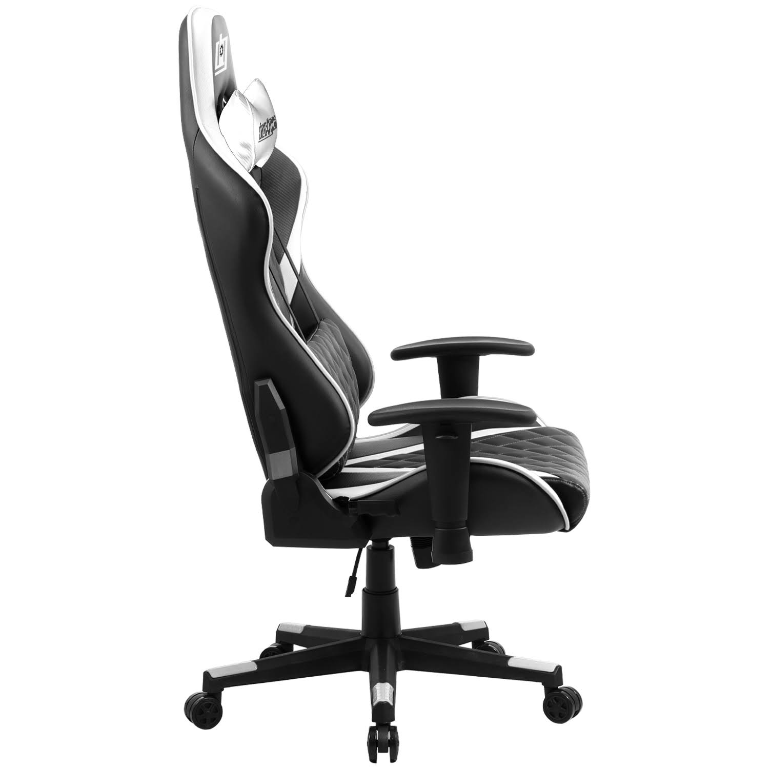 Deco Gear Ergonomic Foam Gaming Chair with Adjustable Head and Lumbar SUPPORT, White