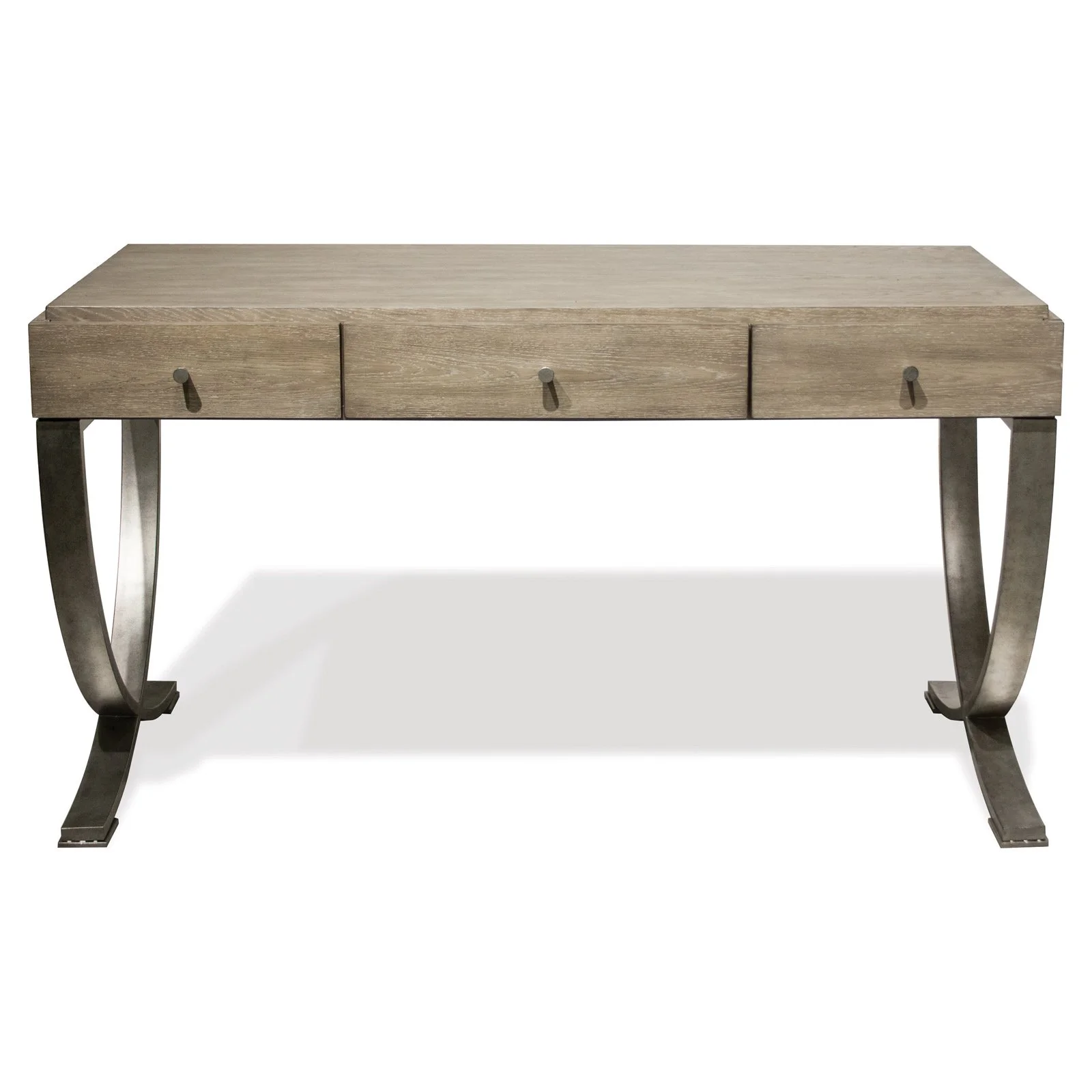 Riverside Furniture Sophie Wood and Metal Writing Desk in Natural