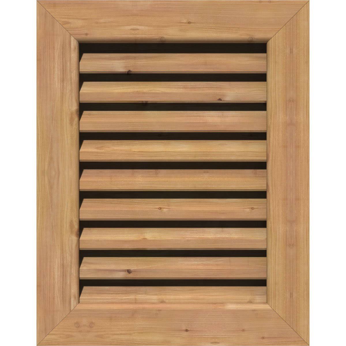 Ekena Millwork GVWVE12X2401SFUWR 12x22W x 24x22H Vertical Gable Vent (17x22W x 29x22H Frame Size): Unfinished, Functional, Smoot
