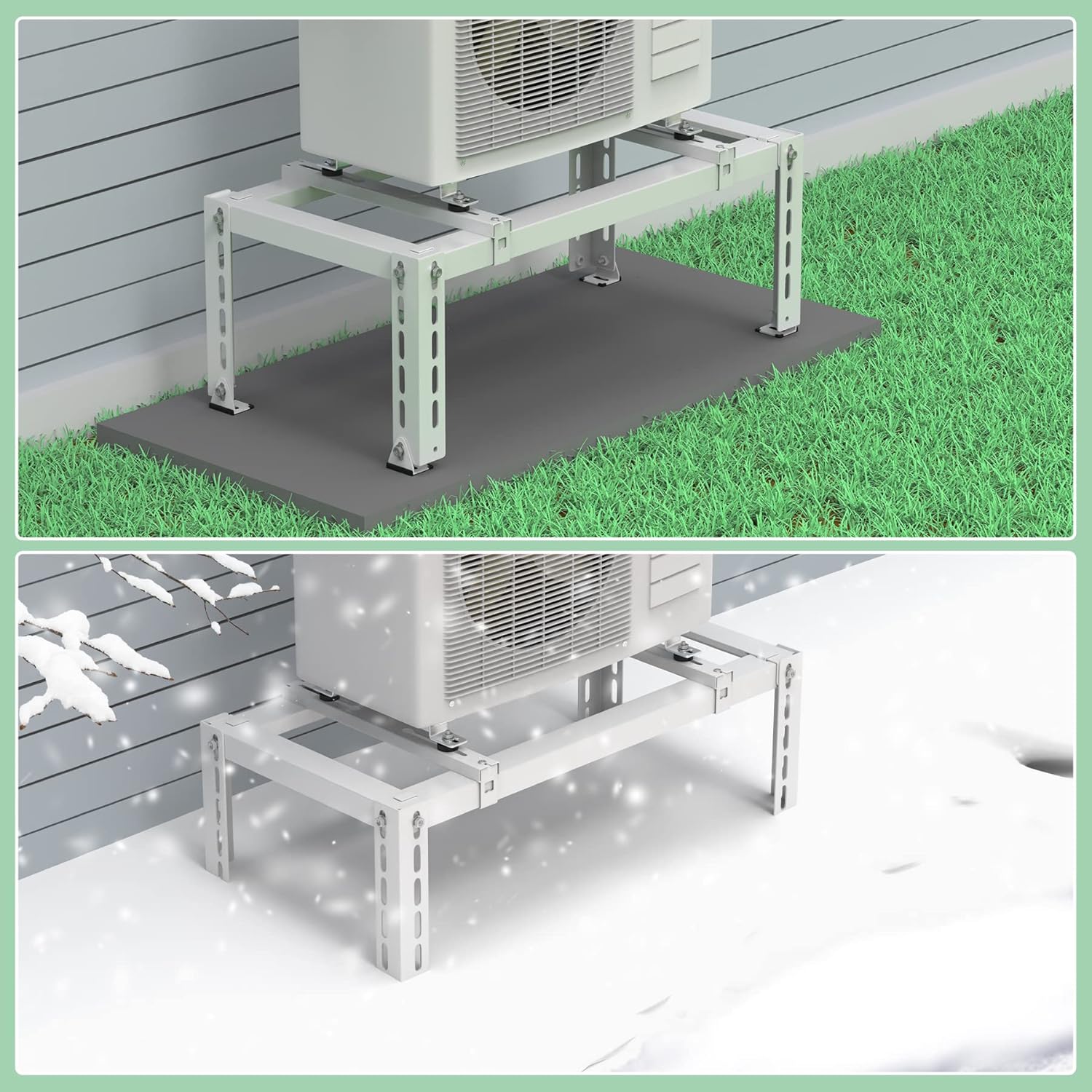 Mini Split Ground Stand for Air Conditioners Heat Pump System,Air Conditioner Bracket for Outdoor AC Unit,Heavy Duty Condenser Stand Base for 9,000-24,000 BTU