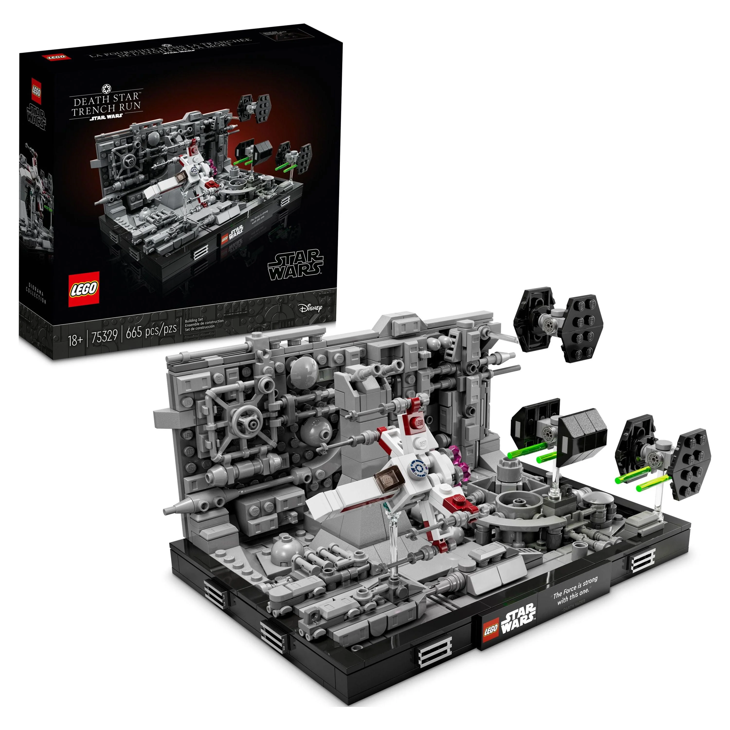 LEGO Star Wars Death Star Trench Run Diorama 75329 Set for Adults, Room Décor Memorabilia Gift with Darth Vader's TIE Advanced fighter