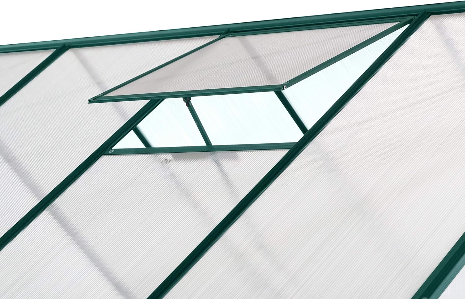 Hanover HANGRNHSP8X6-GRN 8 x 6-Ft. Polycarbonate Walk-in Greenhouse, Natural/Silver