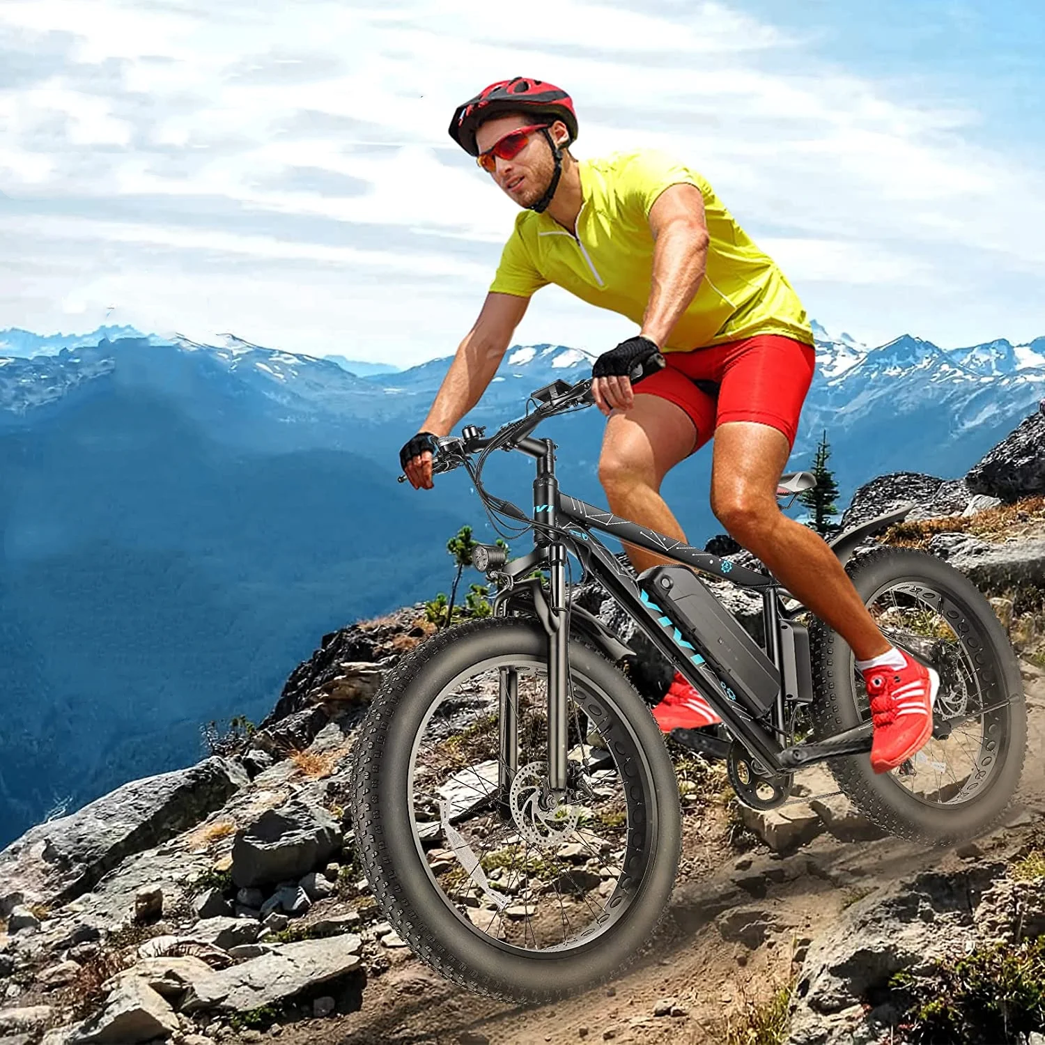 Vivi Electric Bike 26 x 4.0 Fat Tire Electric Bike 500W All Terrain Electric Bike 50 Miles Long Range Electric Mountain Bike Beach Bike Snow Bike