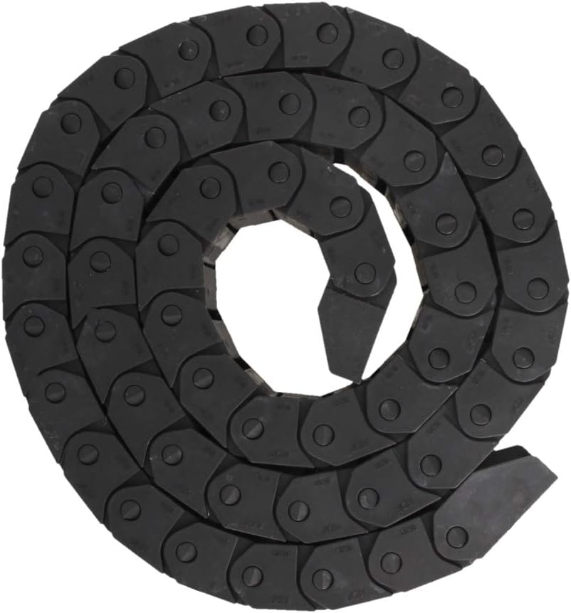 Fielect Drag Chain Cable Carrier Open Type with End Connectors R100 35X100mm 1 Meter Plastic for Electrical CNC Router Machines Black 1Pcs