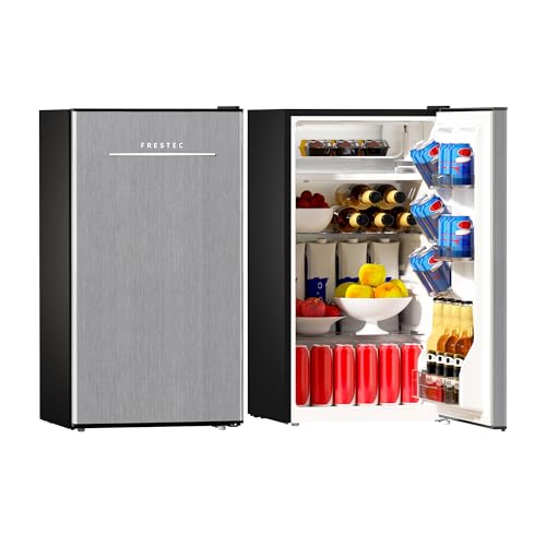 Frestec 3.1 Cu.Ft Mini Fridge for Bedroom, Retro Mini Refrigerator with freezer, Dorm Fridge with Freezer, Compact Small Fridge Perfect for Room and Office, Adjustable Temperature