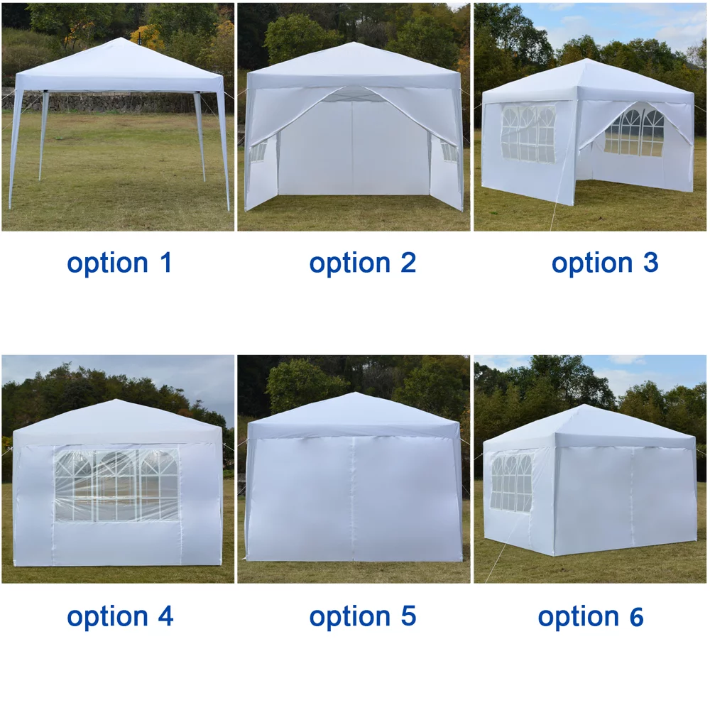 UBesGoo 10 x 10 ft Heavy Duty Ez Pop Up Gazebo Canopy Tent with 4 Removable Sidewalls (White)