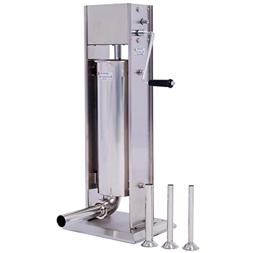 Sausage Stuffer Maker, 7L/15Lbs Capacity Heavy Duty Dual Speed Vertical Meat Filler With 4 Nozzle, Stainless Steel Sausage Stuffer Machine For Commercial And Home Use