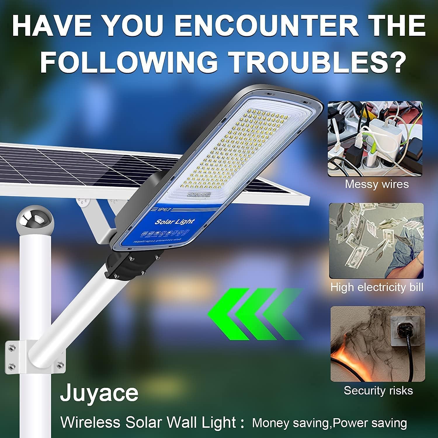 LED Solar Street Lights 360W with Remote Control Dusk to Dawn Flood Light for Parking Lot, Stadium, Yard, Garage and Garden