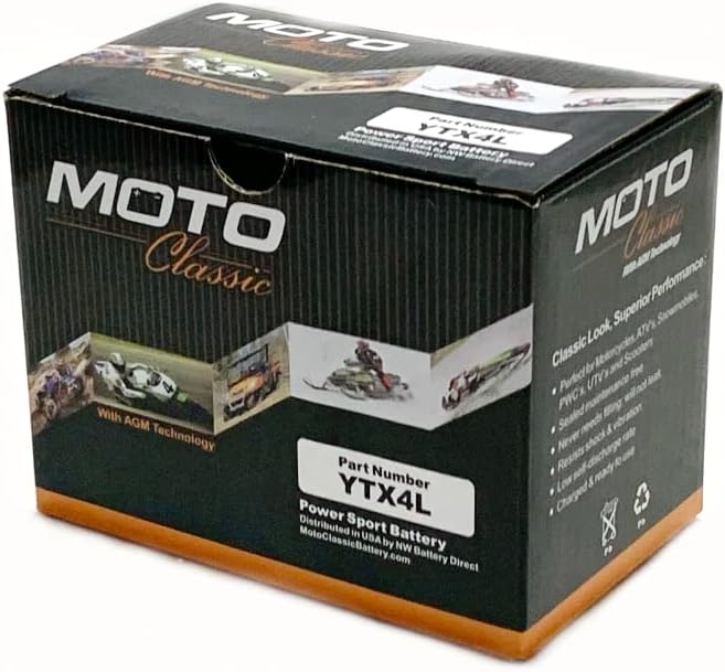 Moto Classic YTX20CH Maintenance Free Sealed AGM 270CCA Battery