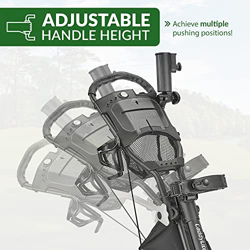 Caddytek CaddyLite EZ V8 3 Wheel Golf Push Cart - Golf Trolley Foldable Collapsible Lightweight Pushcart with Foot Brake - Easy to Open & Close
