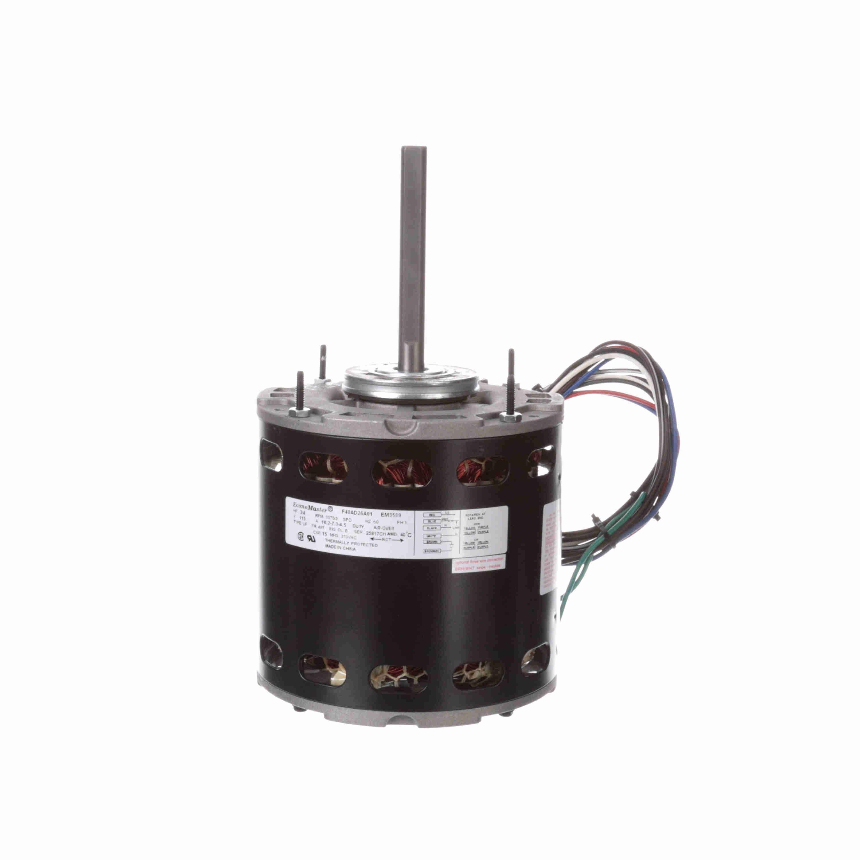Century EM3589, Blower Motor, 3/4 HP, 1075 RPM, 115V