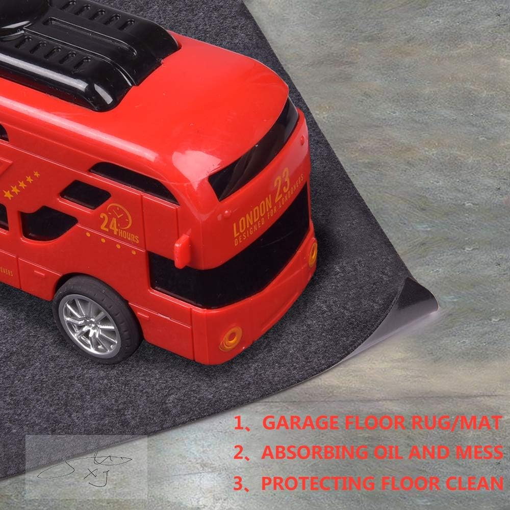 Delooant Garage Floor mats for Under Cars, Absorbent,Waterproof,Washable Garage & Shop Parking Mats for Snow,Mud,Rain (Garage Mats:7.56FT x 6.56FT)