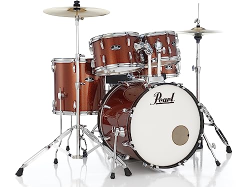 Pearl Roadshow Drum Set 4-Piece Complete Kit with Cymbals and Stands, Charcoal Metallic (RS584C/C706)