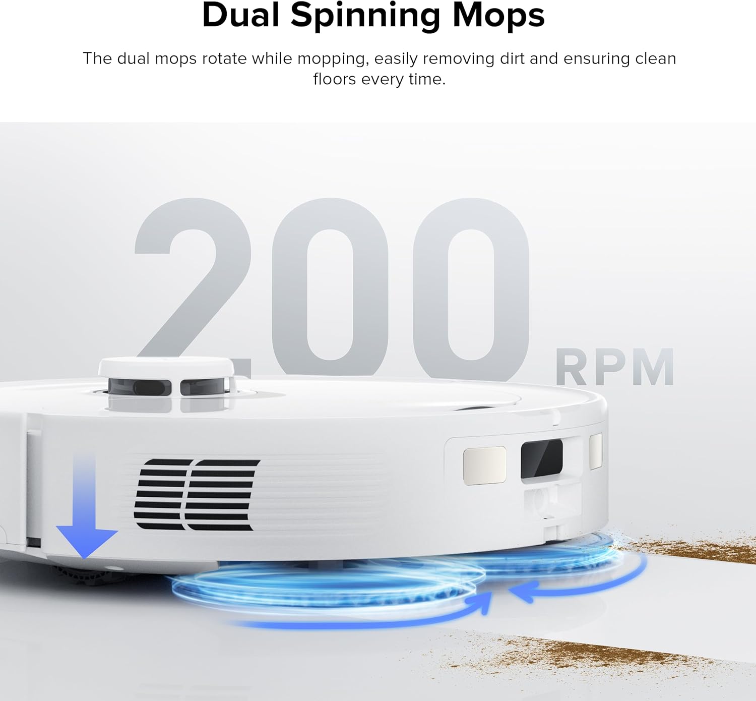 roborock QX Revo Robot Vacuum and Mop Combo, Self-Drying, Auto Mop Washing, Dual Spinning Mops, 7mm Mop Lifting, Self-Refilling, Self-Emptying, 5500Pa Suction, Obstacle Avoidance