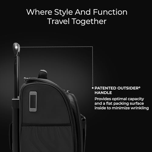 Briggs & Riley Domestic 22" Carry On Expandable Spinner - Luggage for Travel, Suitcases with Wheels, Softside Rolling Bag for Men & Women, Self-Repairing Zipper - ZDX Collection, Black