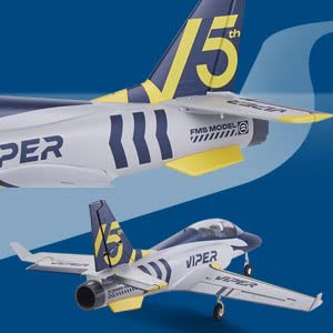 Fms Rc Jets 70mm Viper V2 EDF Navy Blue rc Airplanes for Adults for Trainer for Beginners 6 CH Remote Control Planes PNP (NO Control Battery Charger)